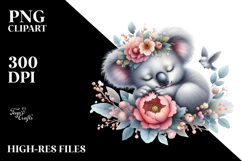 Sleeping Baby Koala Watercolor PNG Product Image 2