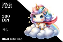 Cute Baby Unicorn Posing as Hero | Clipart Product Image 3