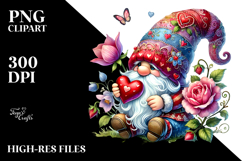 Detailed Valentines Gnome with Detailed Hat, PNG Product Image 2