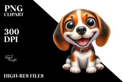 Crazy Looking Beagle Sitting Clipart Product Image 3