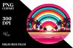 Retro Tropical Rainbow Sunset, 20 oz Tumbler Product Image 2