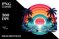 Tropical Rainbow Sunset, 20 oz Tumbler PNG Product Image 2