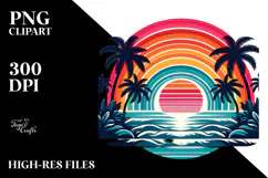 Tropical Rainbow Sunset, 20 oz Tumbler PNG Product Image 2