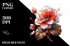 Stained Wooden Begonia | Clipart Product Image 1