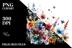 Colorful Wild Flowers PNG Product Image 2