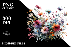 Colorful Wild Flowers PNG Product Image 2