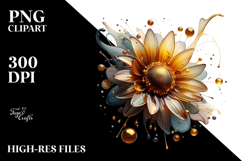 Glossy Sunflower in Material, PNG Product Image 2