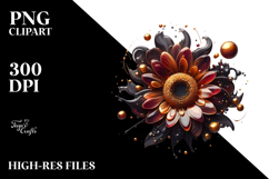 Glossy Sunflower in Material, PNG Product Image 2