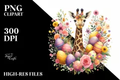 Watercolor Colorful Easter Giraffe |T-shirt, Mug, Tumbler Product Image 8