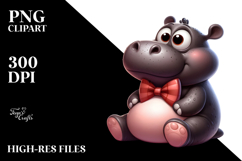 Silly Cartoon Hippo PNG Product Image 2