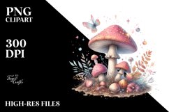 Magical Mushroom,Watercolor PNG Product Image 1