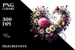Digital Painting Floral Heart PNG Product Image 2