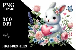 Baby Bunny with Heart PNG Product Image 2