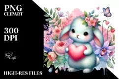 Baby Bunny with Heart PNG Product Image 2