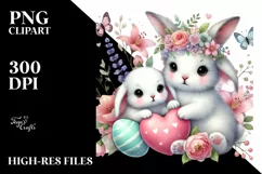 Baby Bunny with Heart PNG Product Image 2