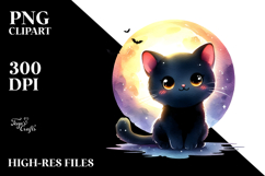 Baby Black Cat Halloween PNG Product Image 2