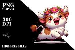 Joyful Highland Cow, Vector Art, Transparent PNG Product Image 2