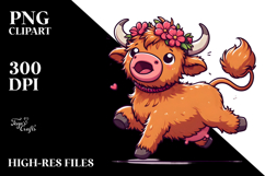Joyful Highland Cow, Vector Art, Transparent PNG Product Image 2