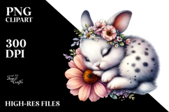 Adorned Baby Rabbit Watercolor PNG Product Image 2