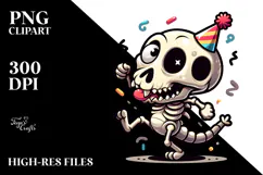 Silly Animal Skull with Party Hat, PNG Product Image 2