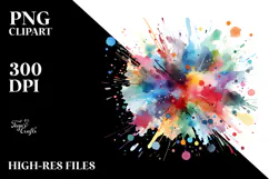 splashes splatter colorful brushstroke PNG Product Image 2