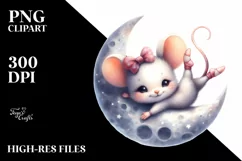 Cute Baby Mouse Playing Pastel | Sublimation Clipart Product Image 1