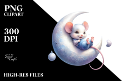 Sublimation Cute Baby Mouse Playing Gymnastics on the Moon Product Image 2