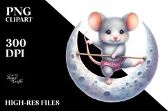 Cute Baby Mouse Playing Pastel | Sublimation Clipart Product Image 1
