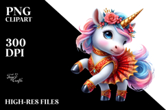 Colorful Baby Unicorn in Redowa Dancer&#039;s Outfit, PNG Product Image 2