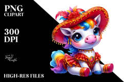 Colorful Baby Unicorn in Redowa Dancer&#039;s Outfit, PNG Product Image 2