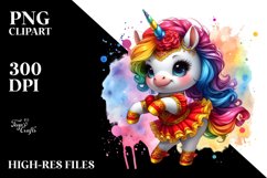Colorful Baby Unicorn in Redowa Dancer&#039;s Outfit, PNG Product Image 3