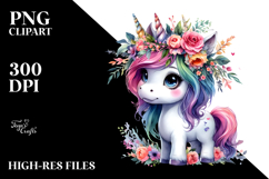 Cute Unicorn with Cool Haircut PNG Product Image 2