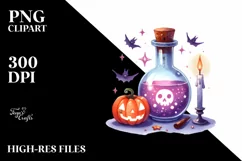 Simple Funny Magic Potion Halloween Clipart PNG Product Image 3