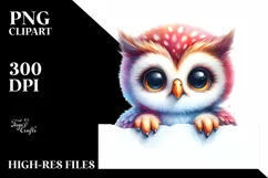 Colorful Baby Owl Smiling | Sublimation | Clipart Product Image 3