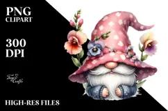 Cute Floral GNOME with Snapdragon PNG Product Image 2