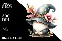 Cute Floral GNOME with Snapdragon PNG Product Image 2