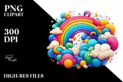 Abstract Wooden Stained Rainbow Clouds Watercolor Product Image 1