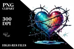 Heart with Barbwire, Transparent PNG Product Image 2