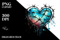 Heart with Barbwire, Transparent PNG Product Image 2