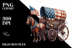 Vintage Rusted Horse Wagon Stars | Sublimation Clipart Product Image 1