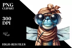 Detailed Dragonfly Silk Scarf | Sublimation Clipart Product Image 1