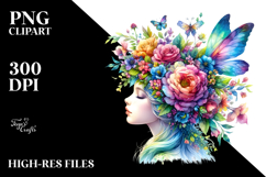 Fairy with Floral Wreath PNG Product Image 2
