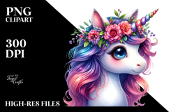 Cute Vibrant Baby Unicorn PNG Product Image 2