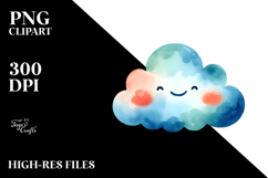 Colorful Smiling Cloud PNG Product Image 2