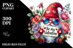 Valentines Gnome with Sunglasses PNG Product Image 2