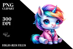 Cute Baby Unicorn Dressed, PNG Product Image 2