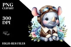Colorful Baby Rhino Smiling | Sublimation | Clipart Product Image 3