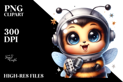 Energetic Bee with Singer Look, High-Res PNG Product Image 2