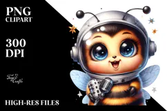 Energetic Bee with Singer Look, High-Res PNG Product Image 2