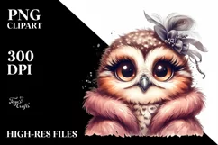 Washed Watercolor Owl Portrait | Clipart Product Image 3
